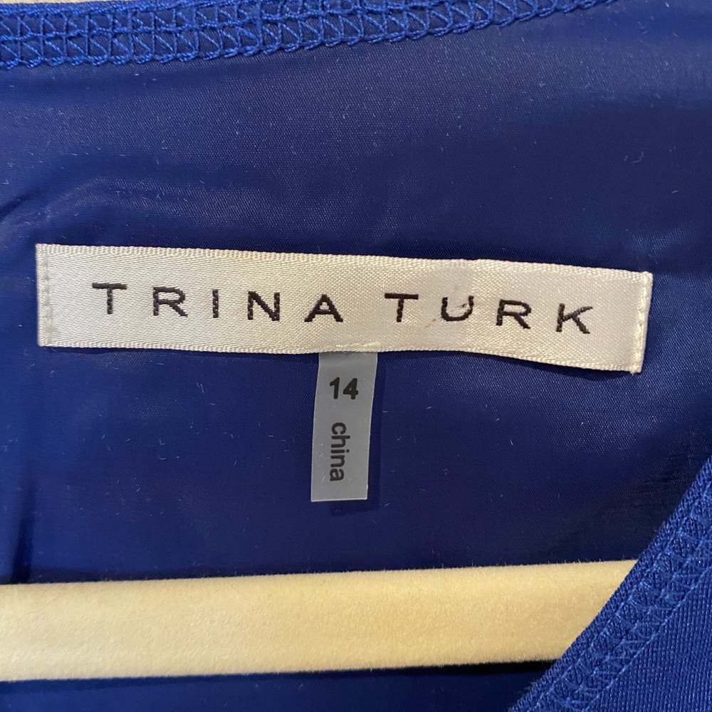 Trina Turk Delphine Cutout Back Ponte Knit Blue Fit and Flare Dress (14) - Picture 12 of 13